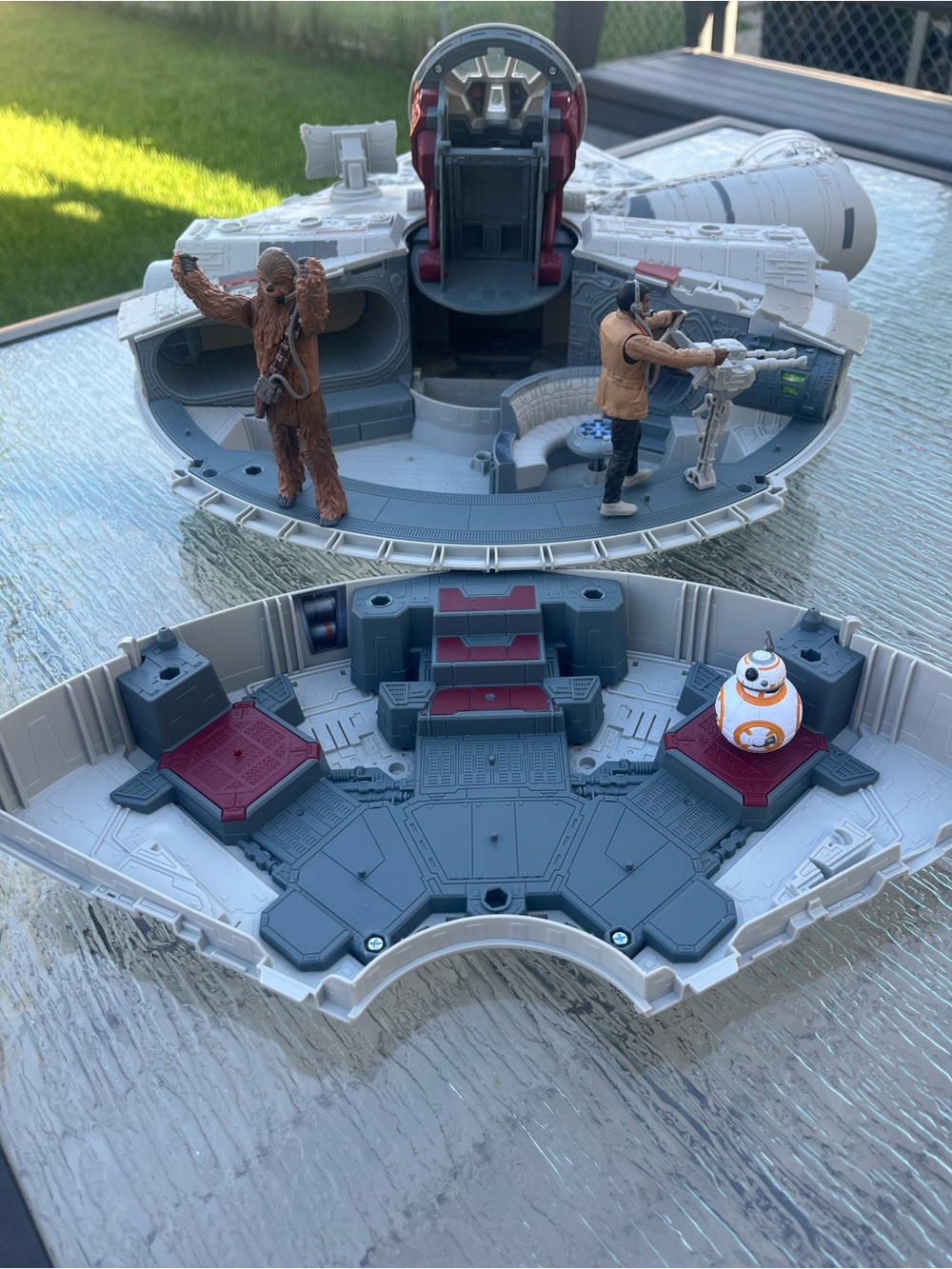 Star Wars Force Awakens Battle Action Millennium Falcon Tested Working 3 Figures